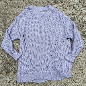 Cozy Knit Oversized Lavender Sweater